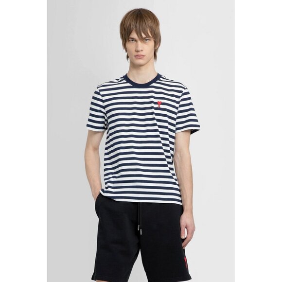 Ami de Coeur Sz. L Classic Fit Organic Cotton Striped Jersey Unisex T-shirt